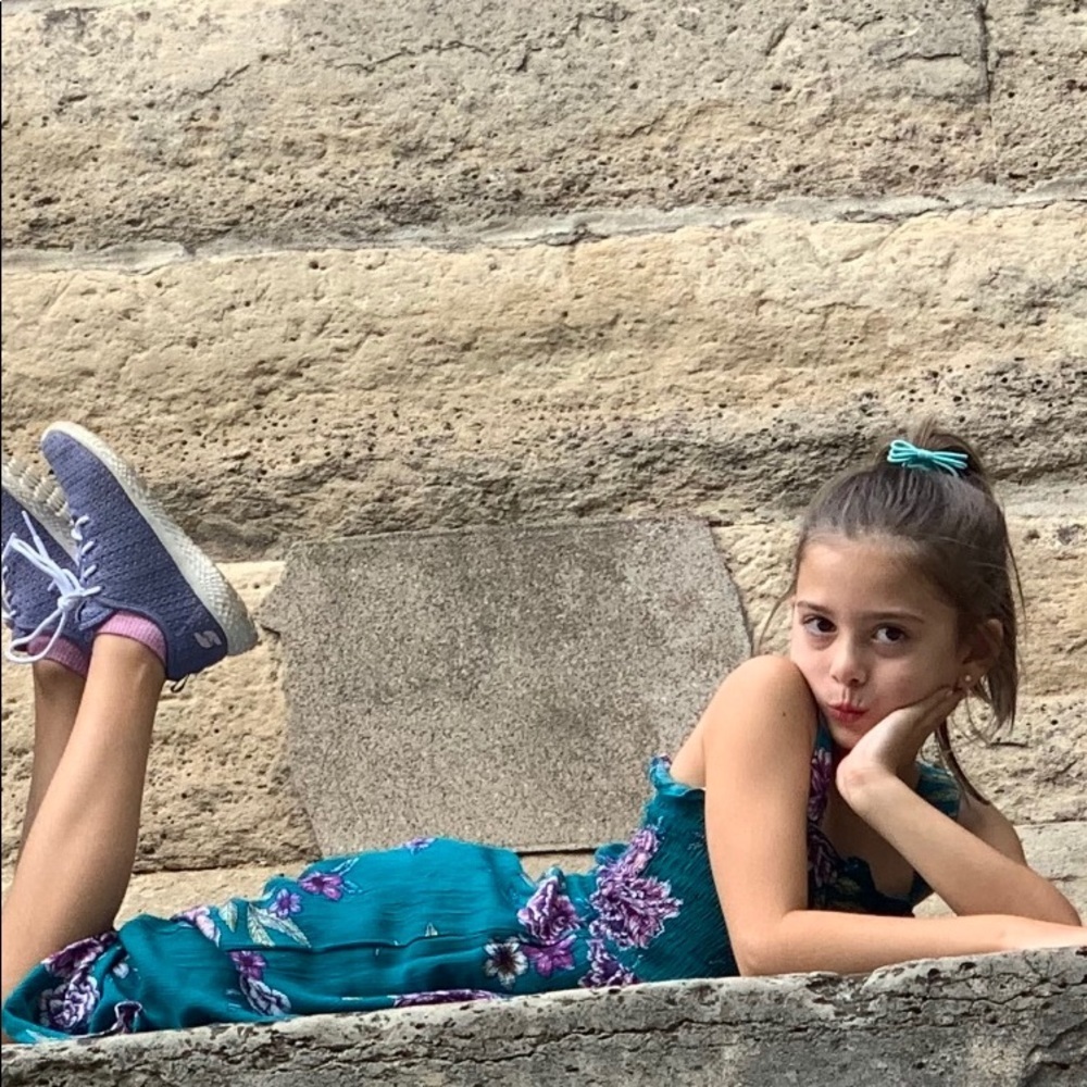 Art Class Smocked Jumpsuit Turquoise & Purple S​ - Picture 15 of 16